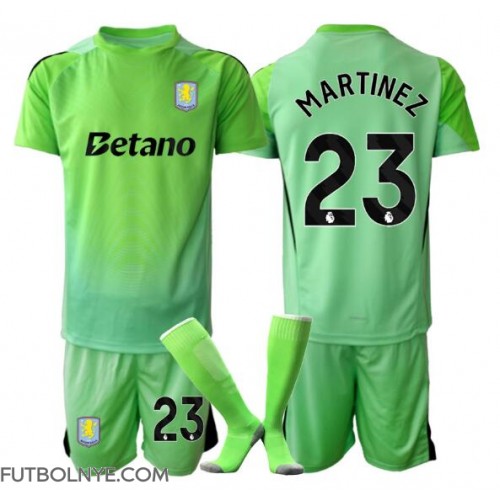 Camiseta Aston Villa Emiliano Martinez #23 Portero Visitante Equipación para niños 2025-26 manga corta (+ pantalones cortos)